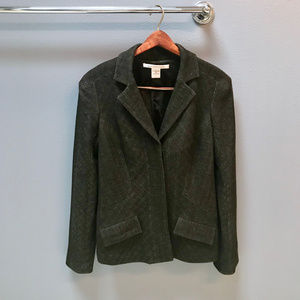 DVF Georgica Wool Blazer Herringbone Grey | 12